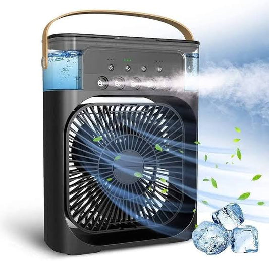Portable Air Conditioner – Mini Personal AC Fan with Misting, USB Powered, 3 Speeds, 1/2/3H Timer, 360° Adjustable Airflow – Compact Desktop Cooler for Home, Office, Room, Car